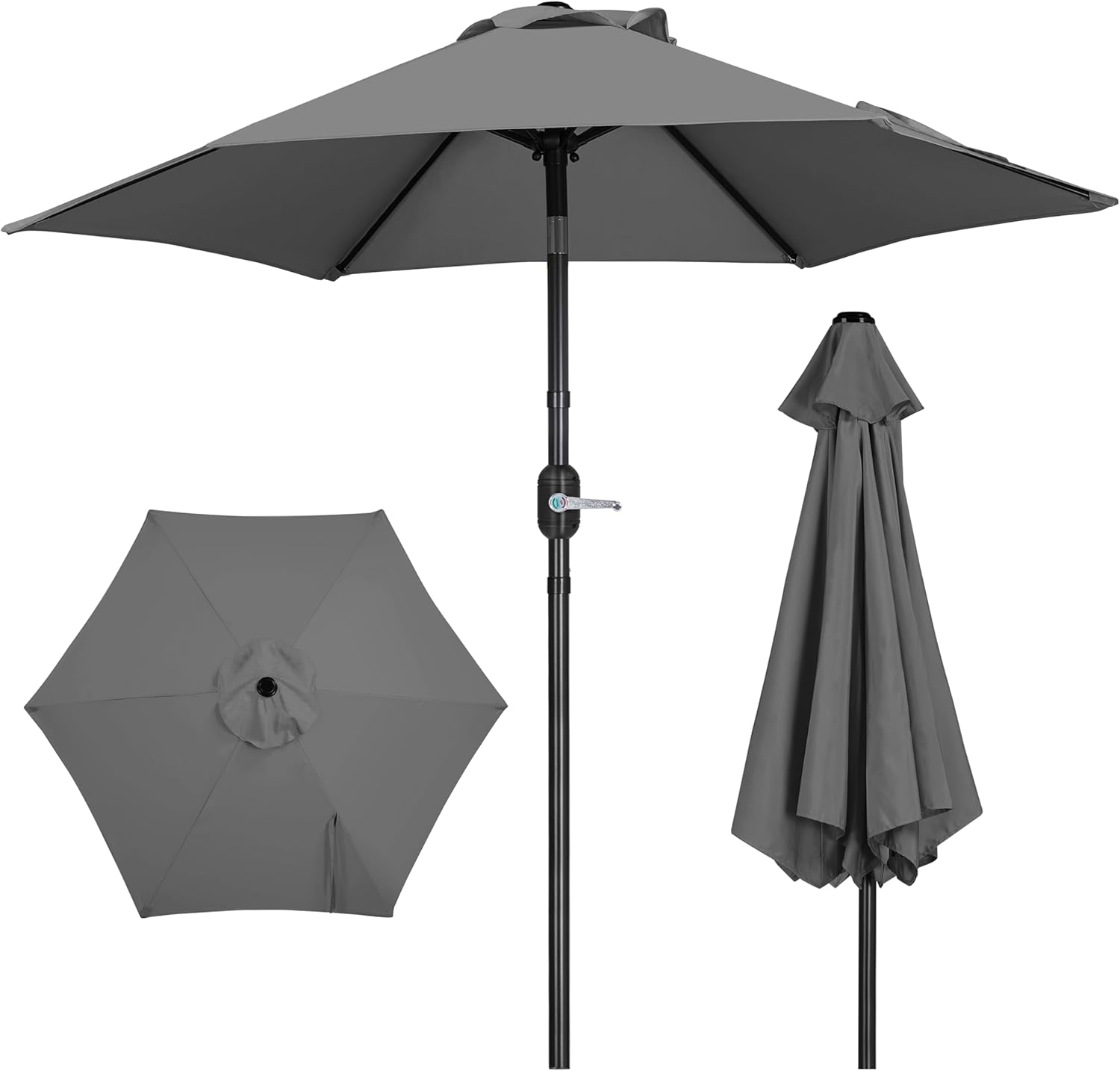 7.5FT Patio Umbrella with Push Button Tilt for Outdoor Use