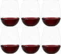 Stemless Wine Glass Set of 6 - Reinforced Base, European Lead-Free