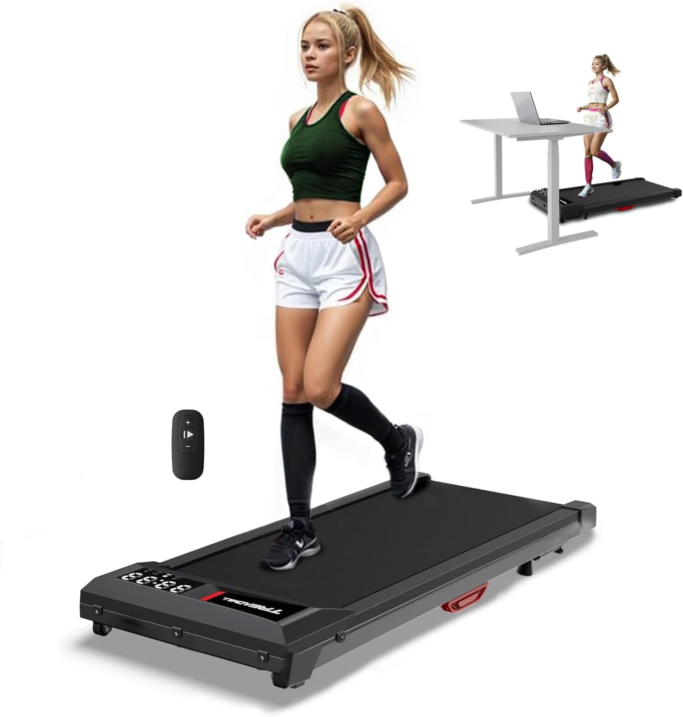Upreign: Portable Under Desk Treadmill, Remote Control, Compact LED Display