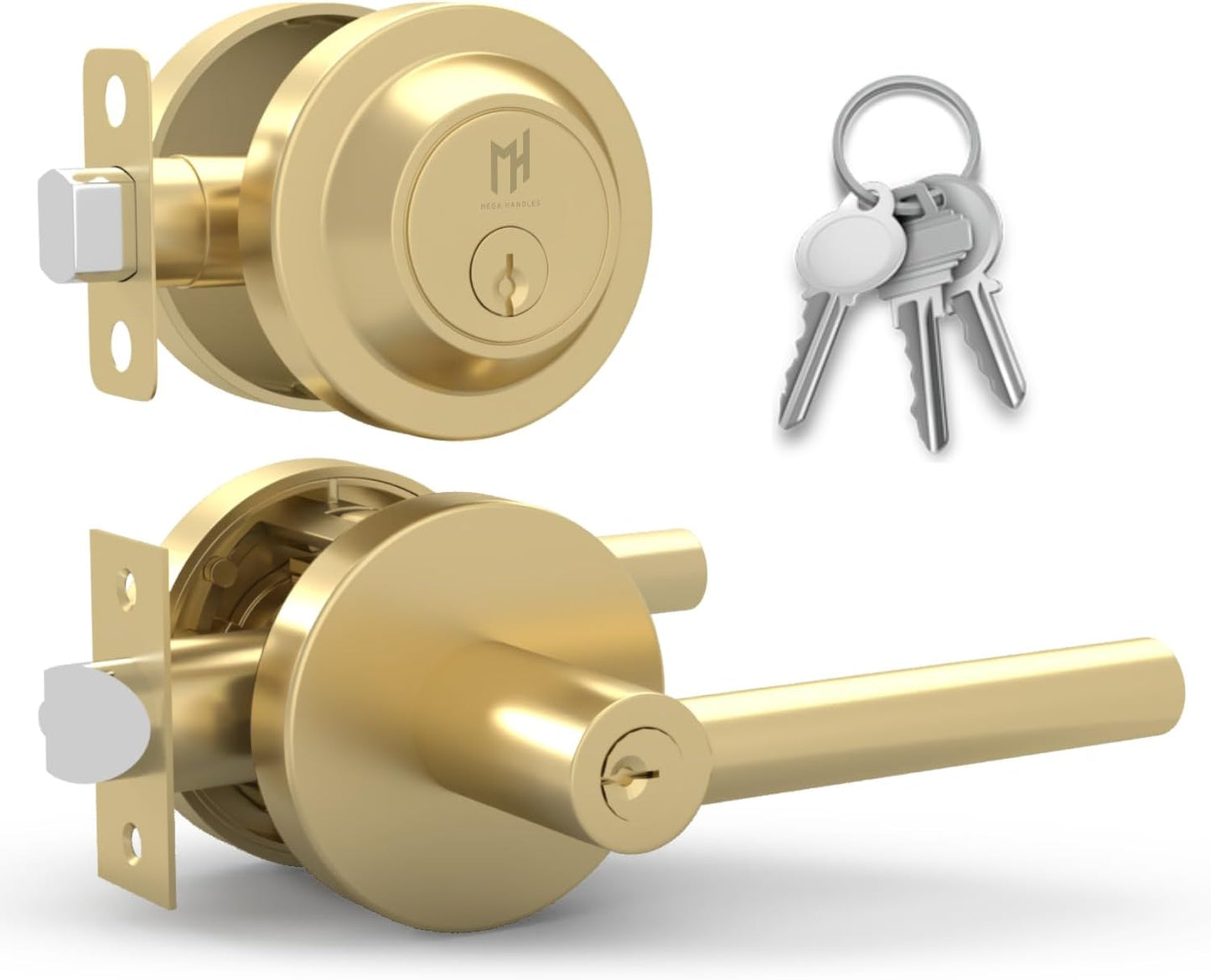 Mega Handles Ronn Entrance Combo for Elegant Door Security