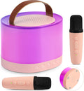 Portable Mini Karaoke Machine for Kids - 2 Wireless Microphones Included