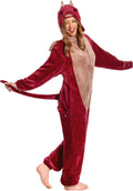 OLAOLA Adult Onesie Red Dragon Costume - Cozy Plush Sleepwear