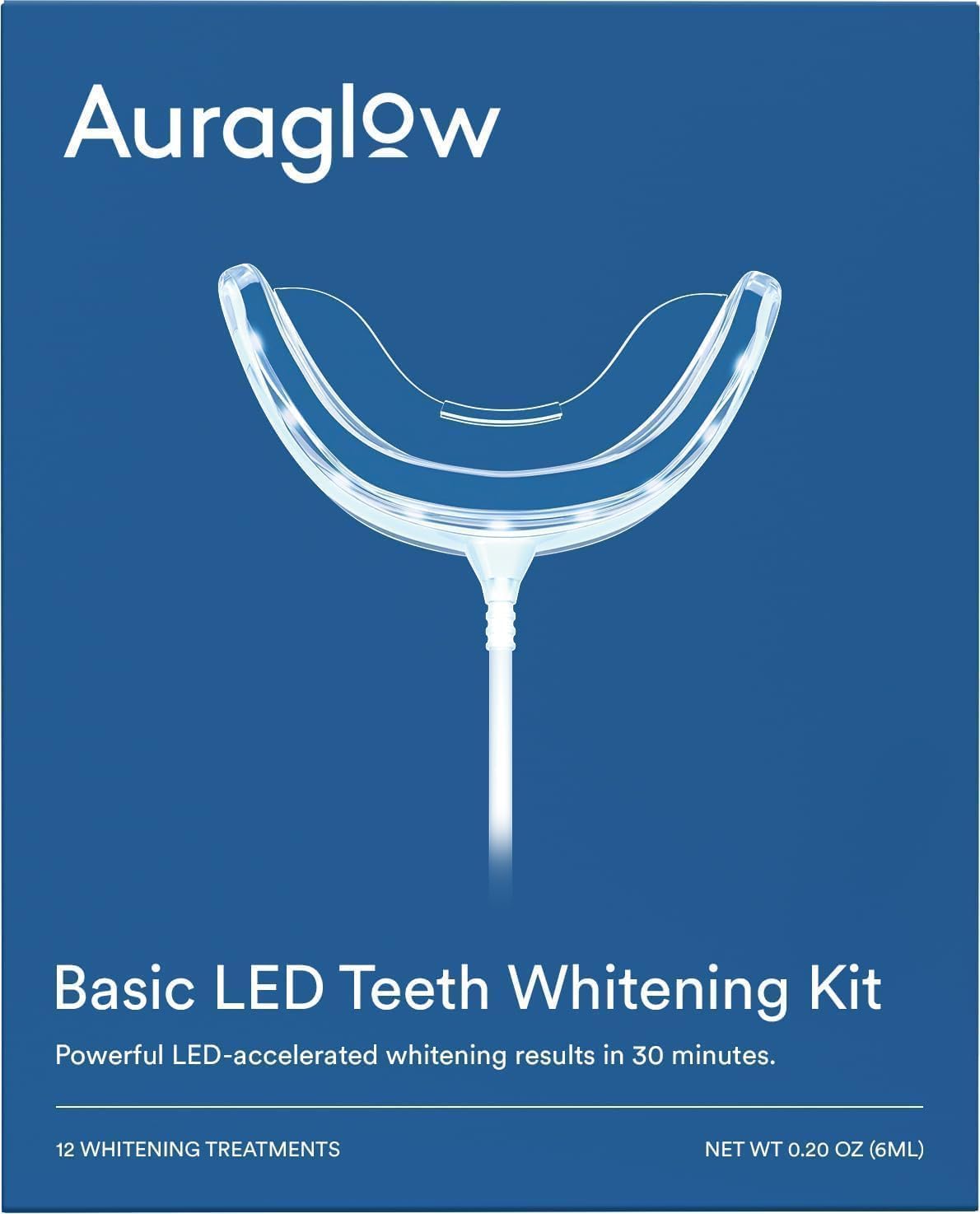 Auraglow Teeth Whitening Kit with LED Light for Fast Results