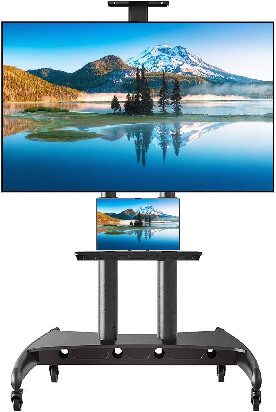 Portable Rolling TV Stand | Height Adjustable | 55-85 Screens | 200 lbs Capacity