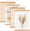 4 Pack 24x36 24x18 Poster Frame Magnetic Wood Hangers - Teak