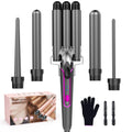 BESTOPE PRO 5 in 1 Curling Wand Set - 3 Barrel Wave & 4 Wand