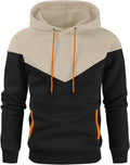 Men's Midweight Fleece Pullover Hoodies Casual Color Block Hoodie
