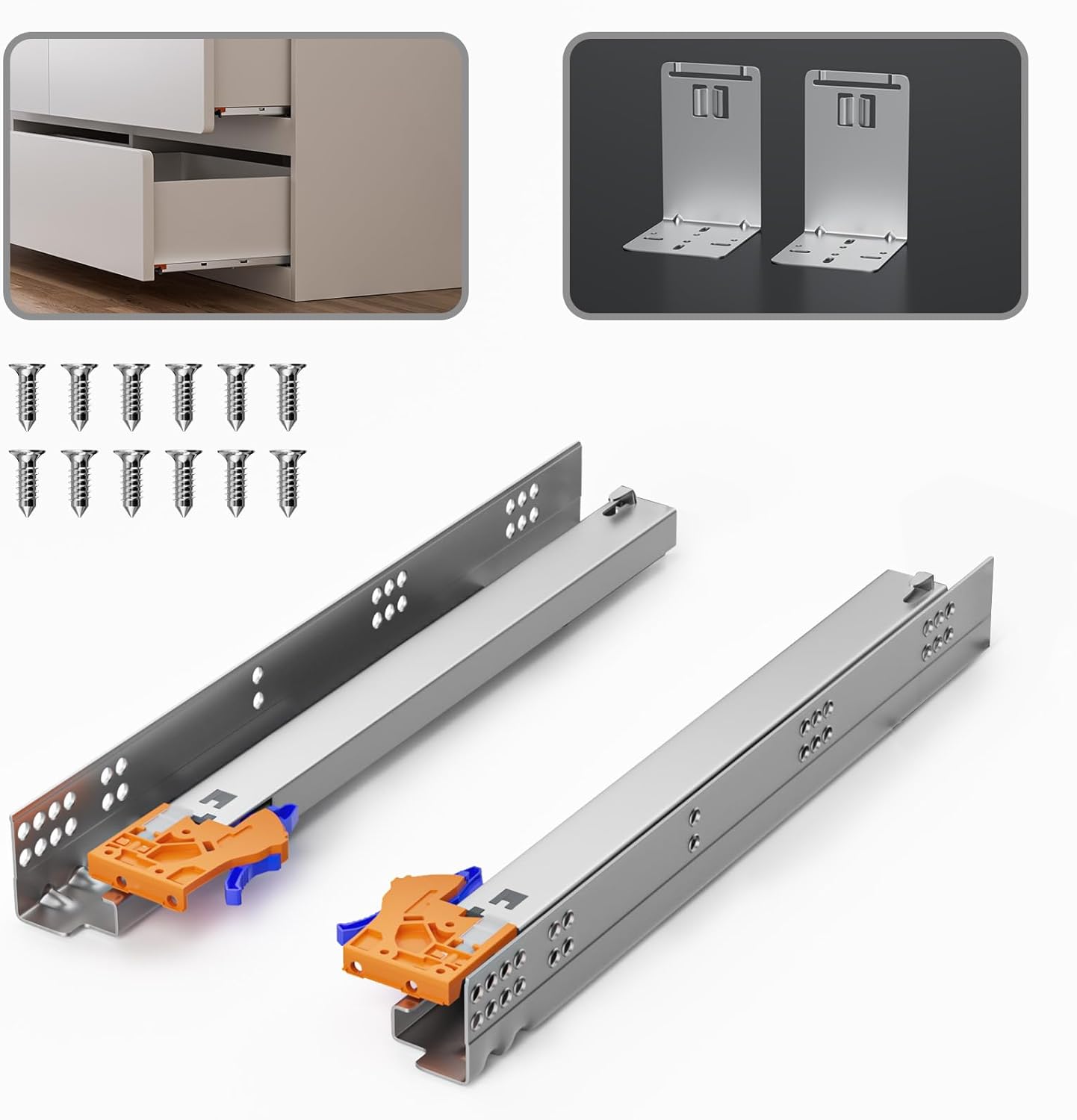 12 15 18 21 24 Inch Soft Close Drawer Slides for Smooth Operation