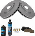 TRQ Front Ceramic Brake Pad & Coated Rotor Kit - Direct Fit