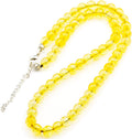 Citrine Beaded Choker Necklace for Men & Women - 8mm Adjustable