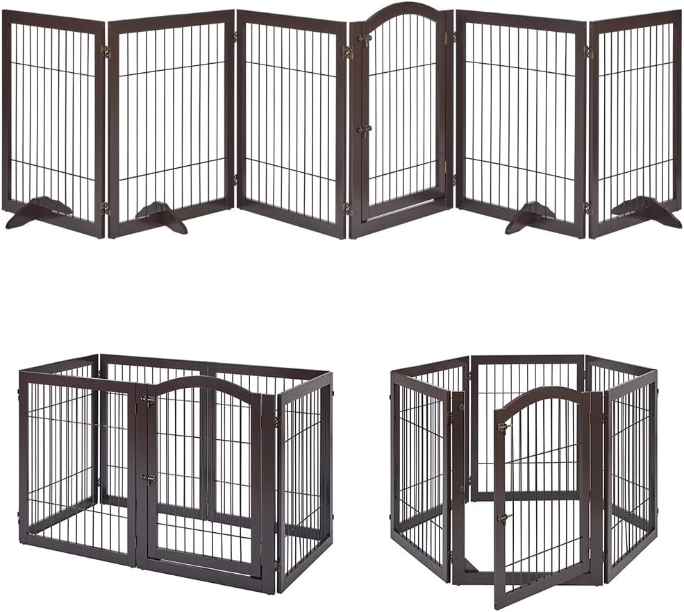 Extra Wide Dog Gate and Pet Playpen for Home Use and Style