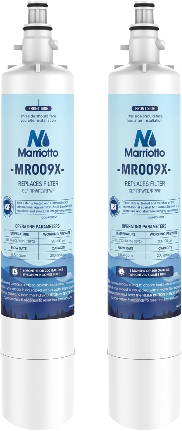 MARRIOTTO Replacement Water Filter for GE Refrigerators - Pack of 2