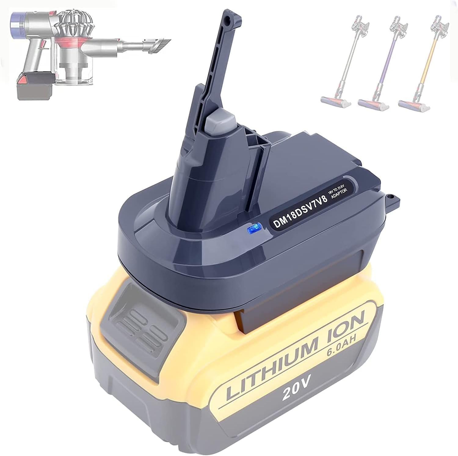 Swidan Dewalt 20V Battery Adapter for Dyson V7 V8