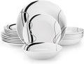 Elegant VEWEET Porcelain Dinnerware Set for 6 with Ribbon Design