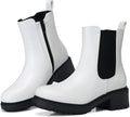 SHIBEVER Women's Chelsea Boots Slip on Chunky Heel Platform Ankle