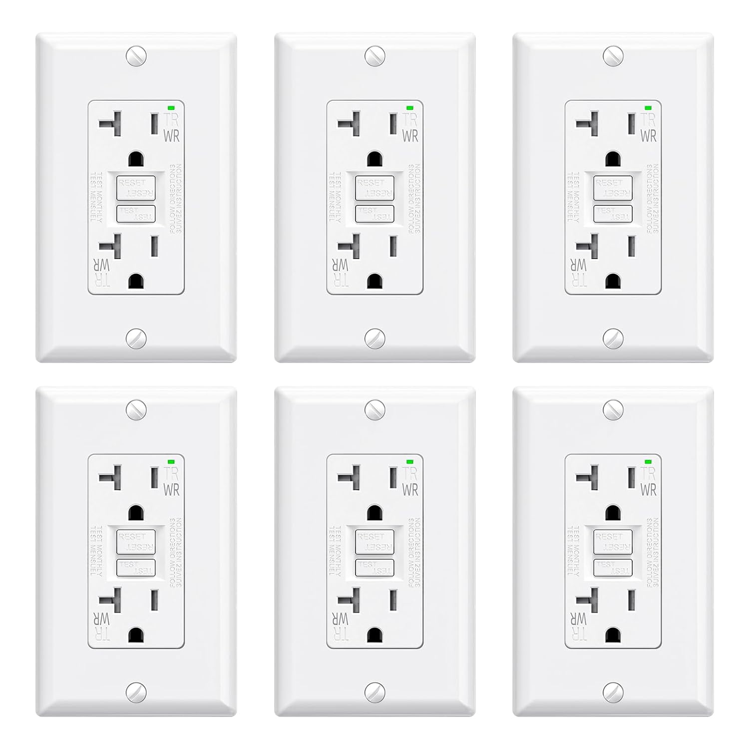 ELEGRP Outdoor GFCI Outlet 20 Amp with Self-Test Feature