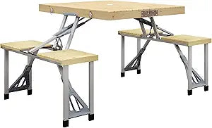 Outsunny Folding Picnic Table with Seats and Umbrella Hole