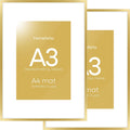 A3 Picture Frame Gold with Mat - Luxe Gallery Look
