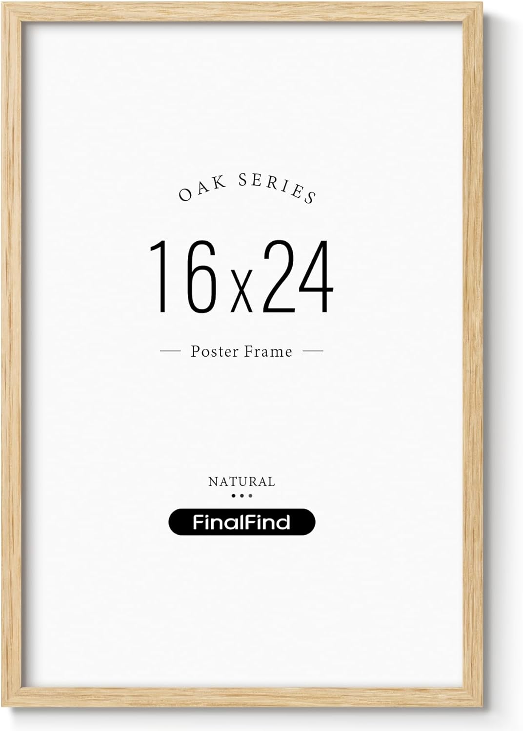 Minimalist 16x24 Frame in Natural Solid Oak Wood for Display