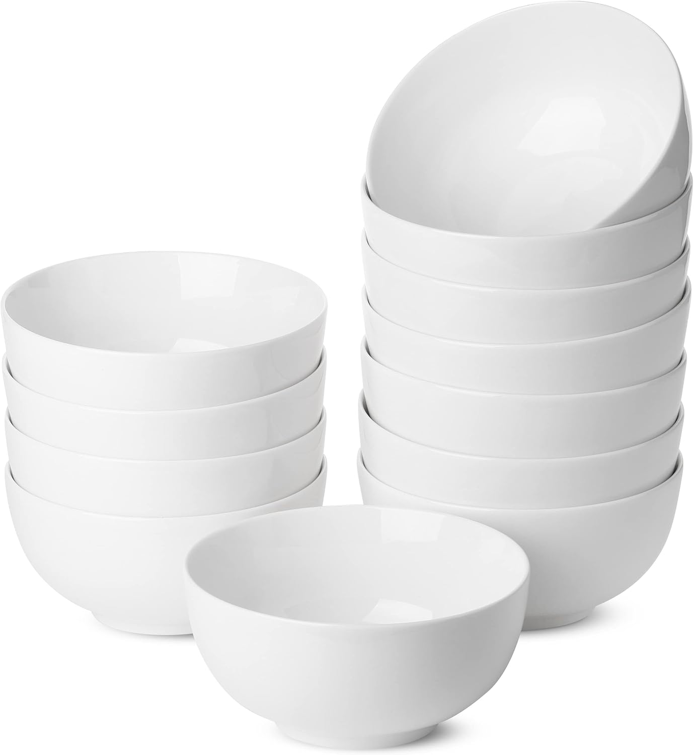 BTaT White Soup Bowls Set of 12 for Versatile Kitchen Use