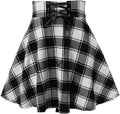 Gothic Plaid Mini Skirts for Women High Waist Plus Size - Pleated
