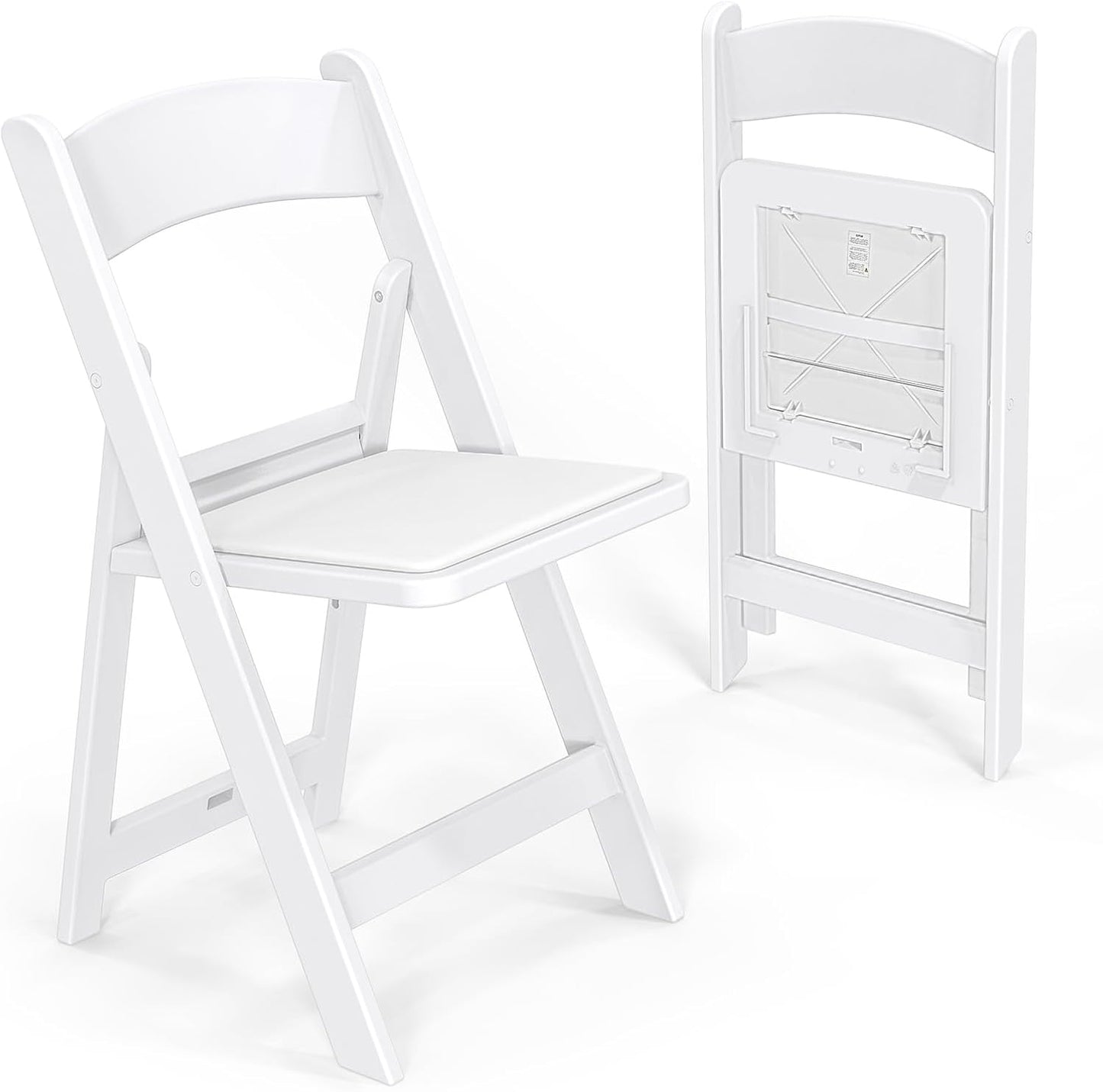 VINGLI Resin Folding Chairs with Cushion for Events and Parties