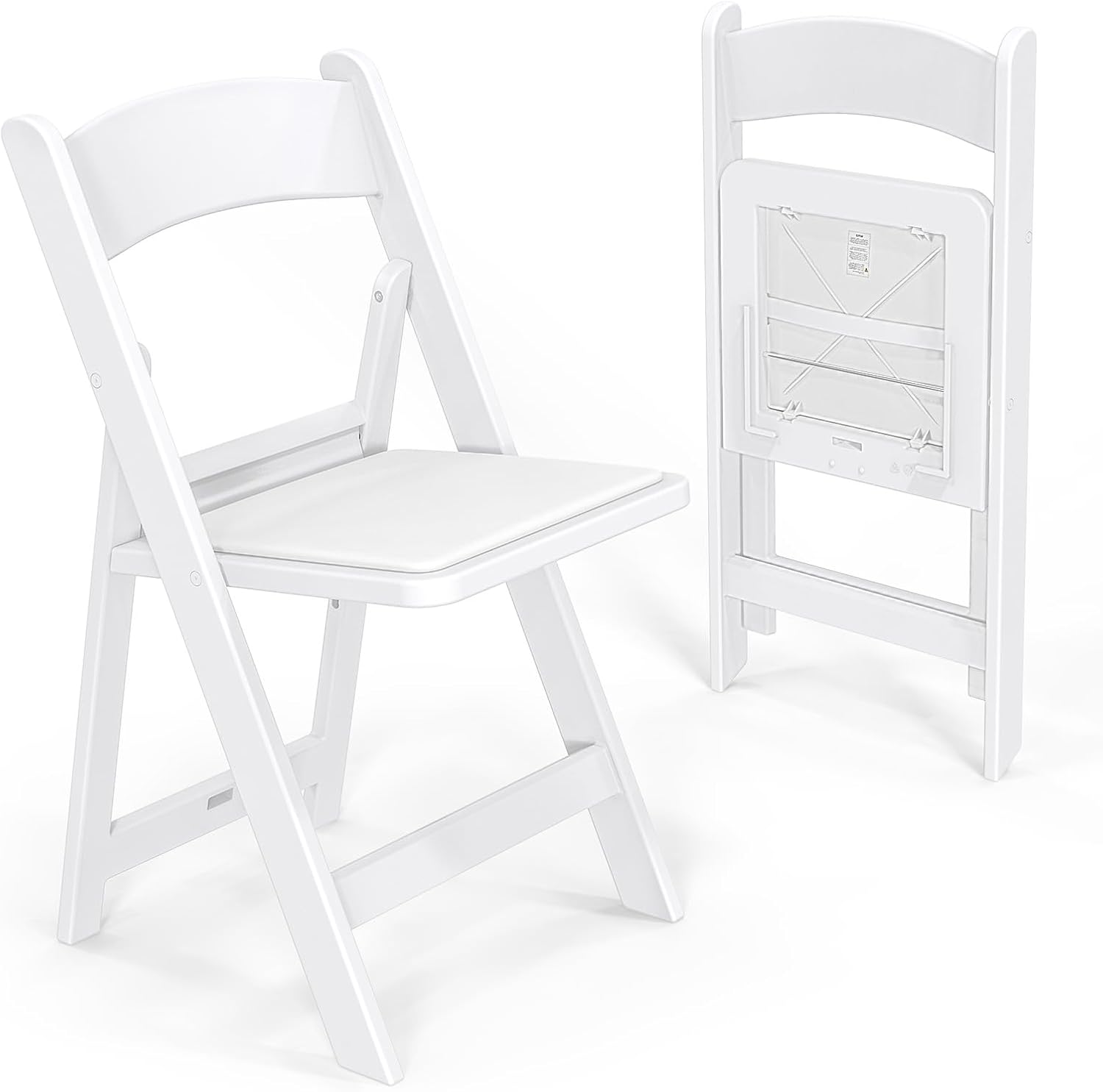 VINGLI Resin Folding Chairs with Cushion for Events and Parties