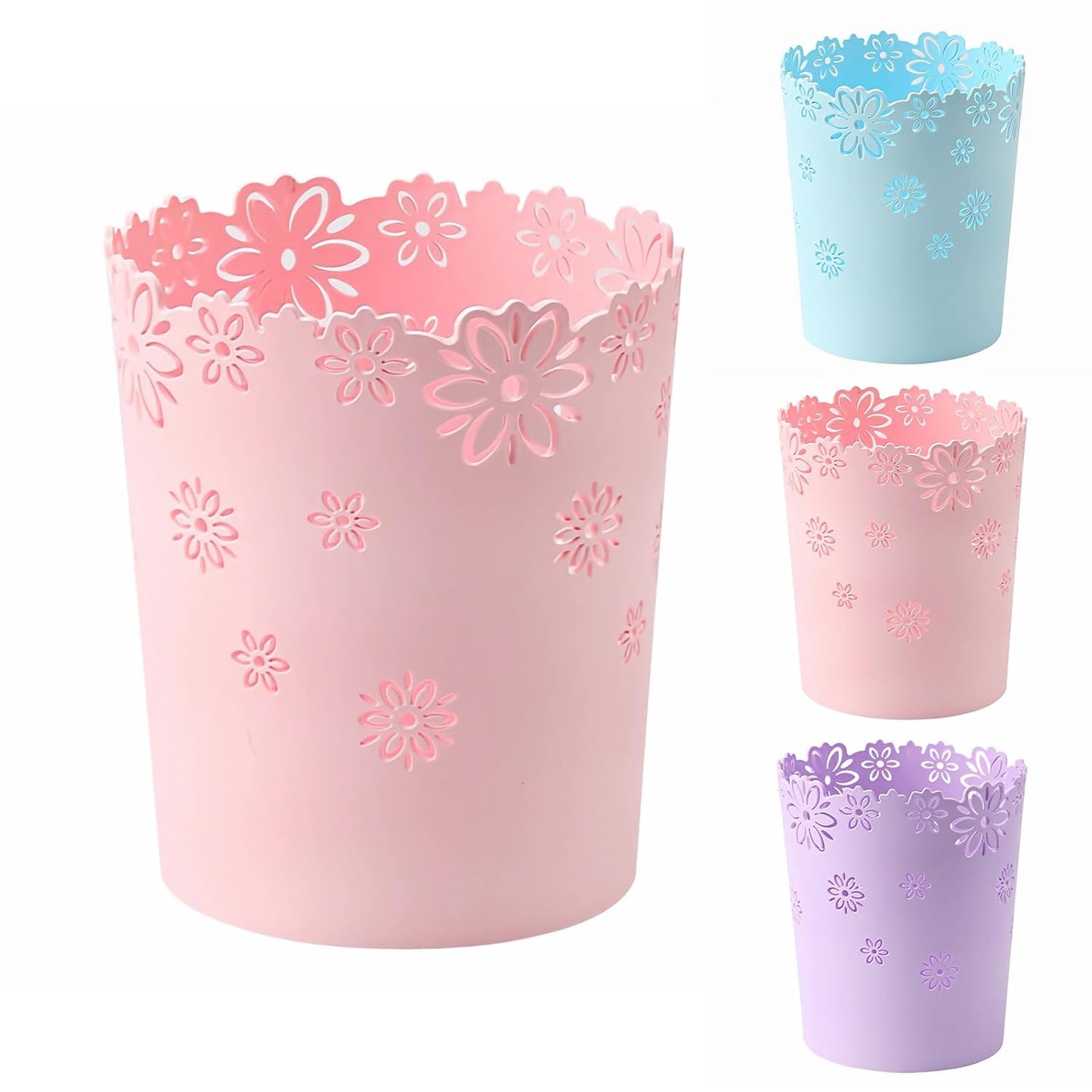 Simple Cute Wastebasket Hollow Flower Shape for Home Decor