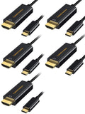 USB C to HDMI Cable 6 ft 5-Pack - Reliable 4K Connection