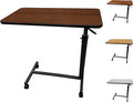 ProHeal Overbed Table with Wheels and Adjustable Height - Mahogany