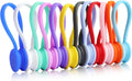 Reusable Silicone Magnetic Cable Ties 12 Pack - Colorful Cord