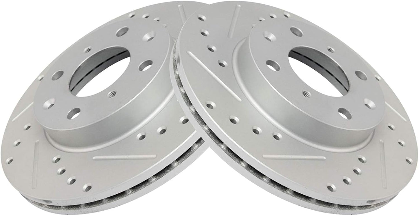 TRQ Front Performance Brake Rotors Set for Honda Civic Models