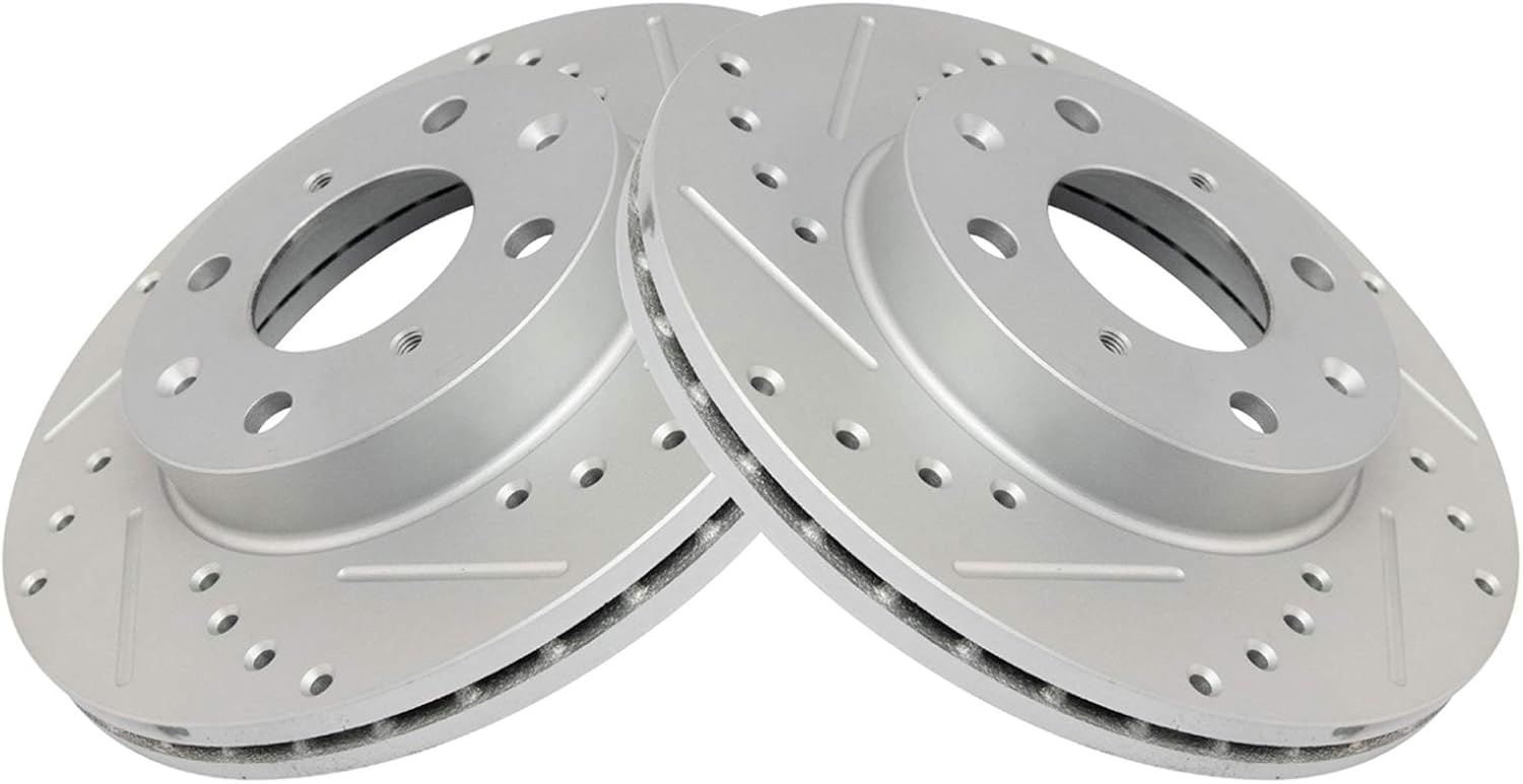 TRQ Front Performance Brake Rotors Set for Honda Civic Models