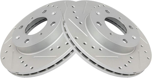 TRQ Front Performance Brake Rotors Set for Honda Civic Models