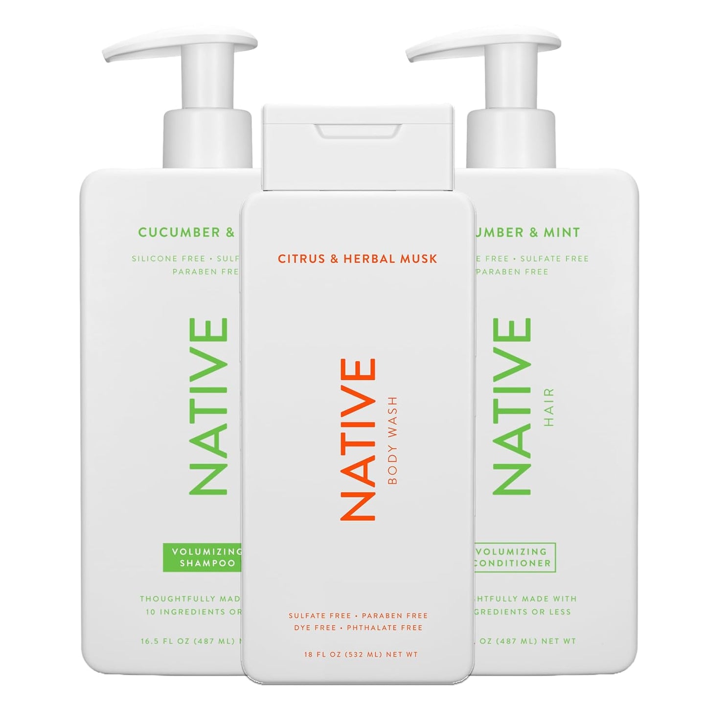 Refresh & Revitalize Duo | Native Citrus & Herbal Musk Body Wash + Cucumber & Mint Shampoo