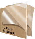 Lesnlok 20 x 20 Acrylic Sheet 1/8 in Plexiglass (2 Pack) - Ultra Clear