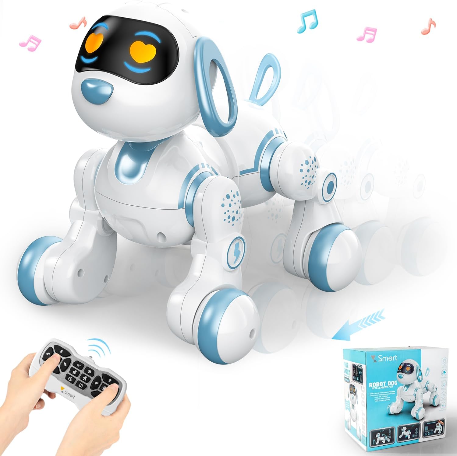 Interactive Robot Dog Toy, Music & Touch Sensors, Ages 3-7, Blue