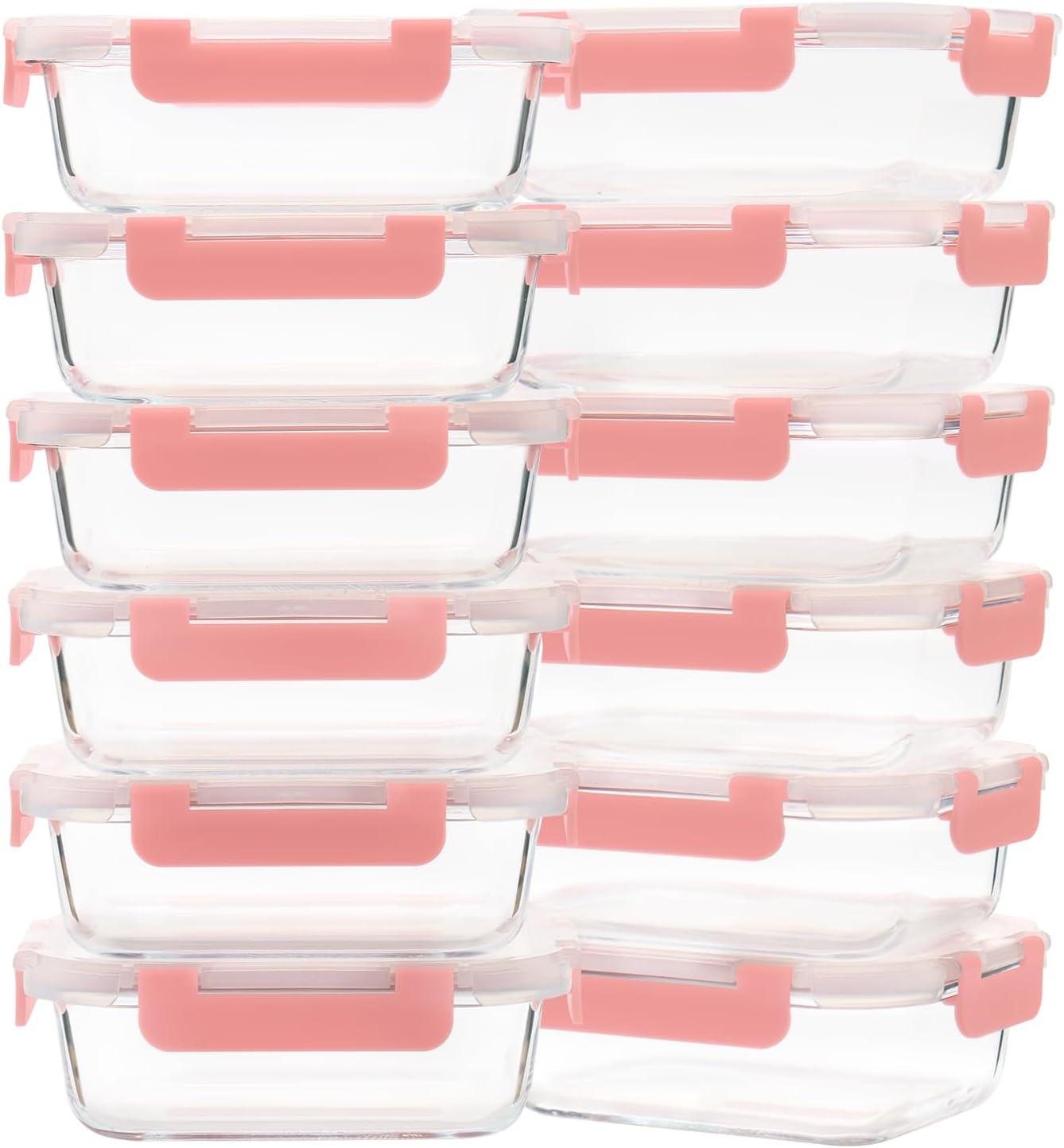 Glass Meal Prep Containers 12-Pack for Easy Food Storage