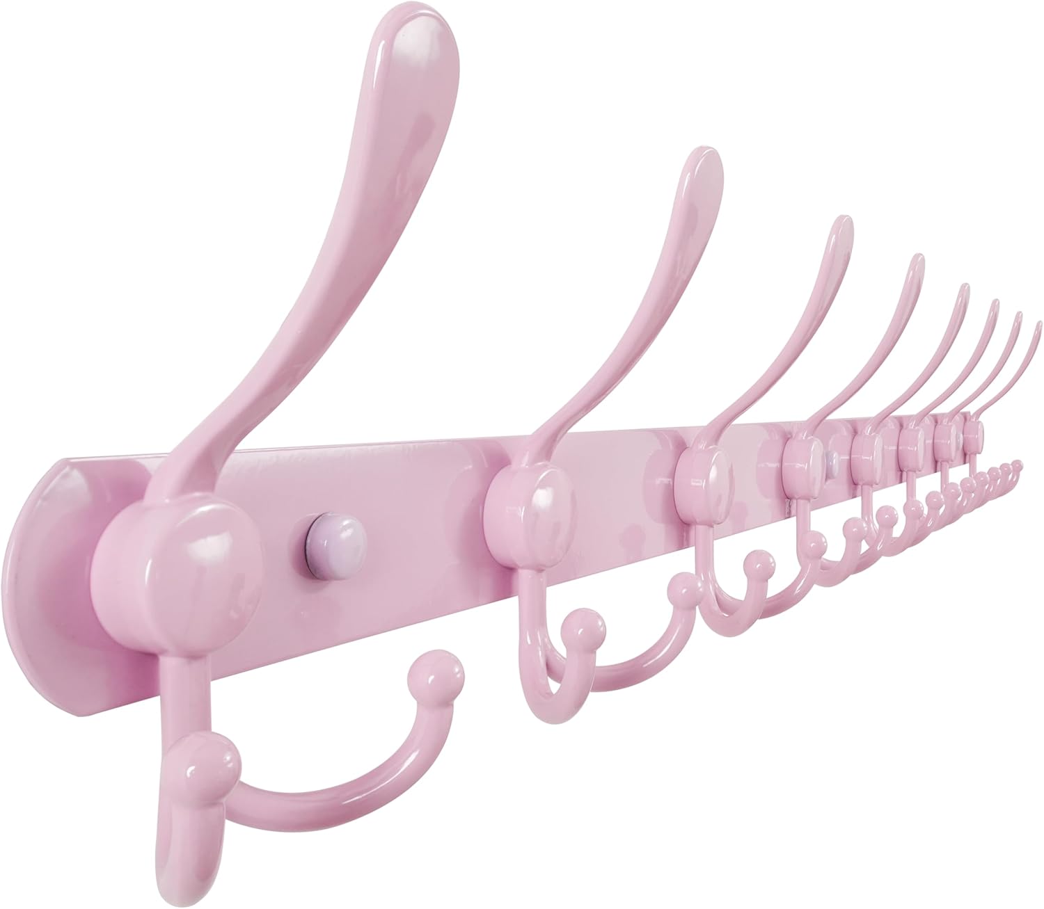 Dseap Coat Rack Wall Mount with 8 Heavy Duty Hooks in Pink