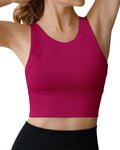 High Neck Sports Bra Longline Medium Impact - Supportive Crop Tank