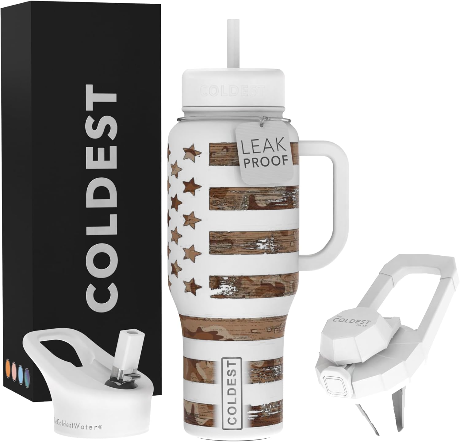 Coldest Tumbler with Handle and Straw - 36 oz Insulated Cup