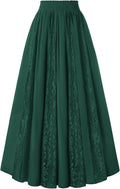 Scarlet Darkness Maxi Skirt - Flowy Lace Patchwork Long Skirt