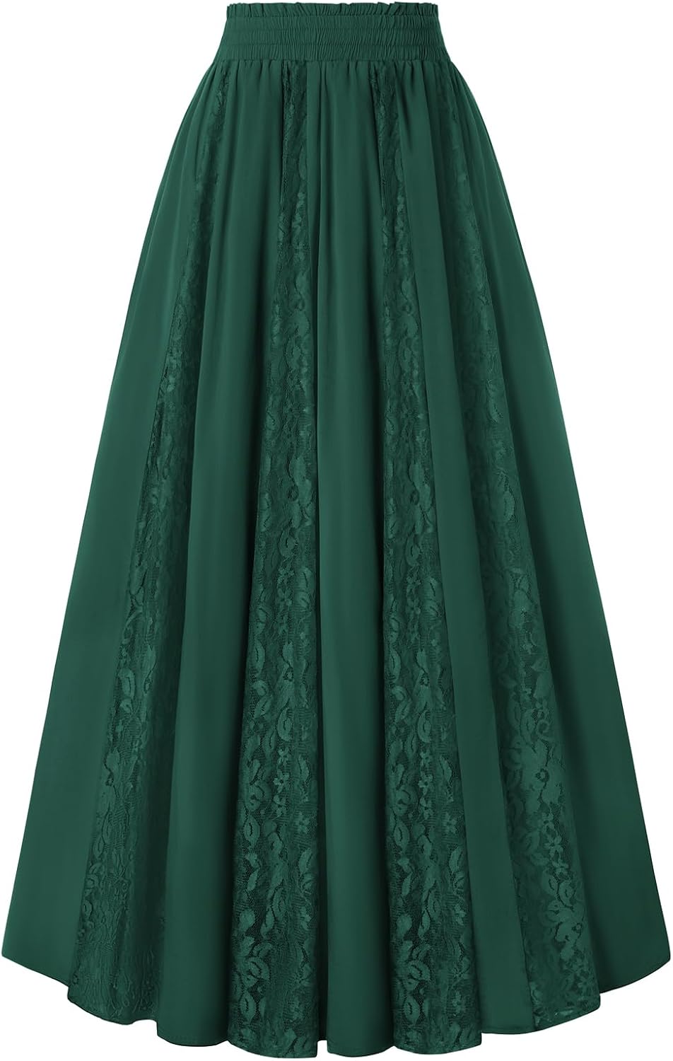 Scarlet Darkness Maxi Skirt for Women with Pockets and Lace