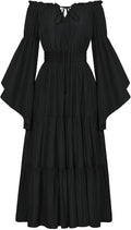 Scarlet Darkness Renaissance Costume Off Shoulder Bell Sleeve Maxi our