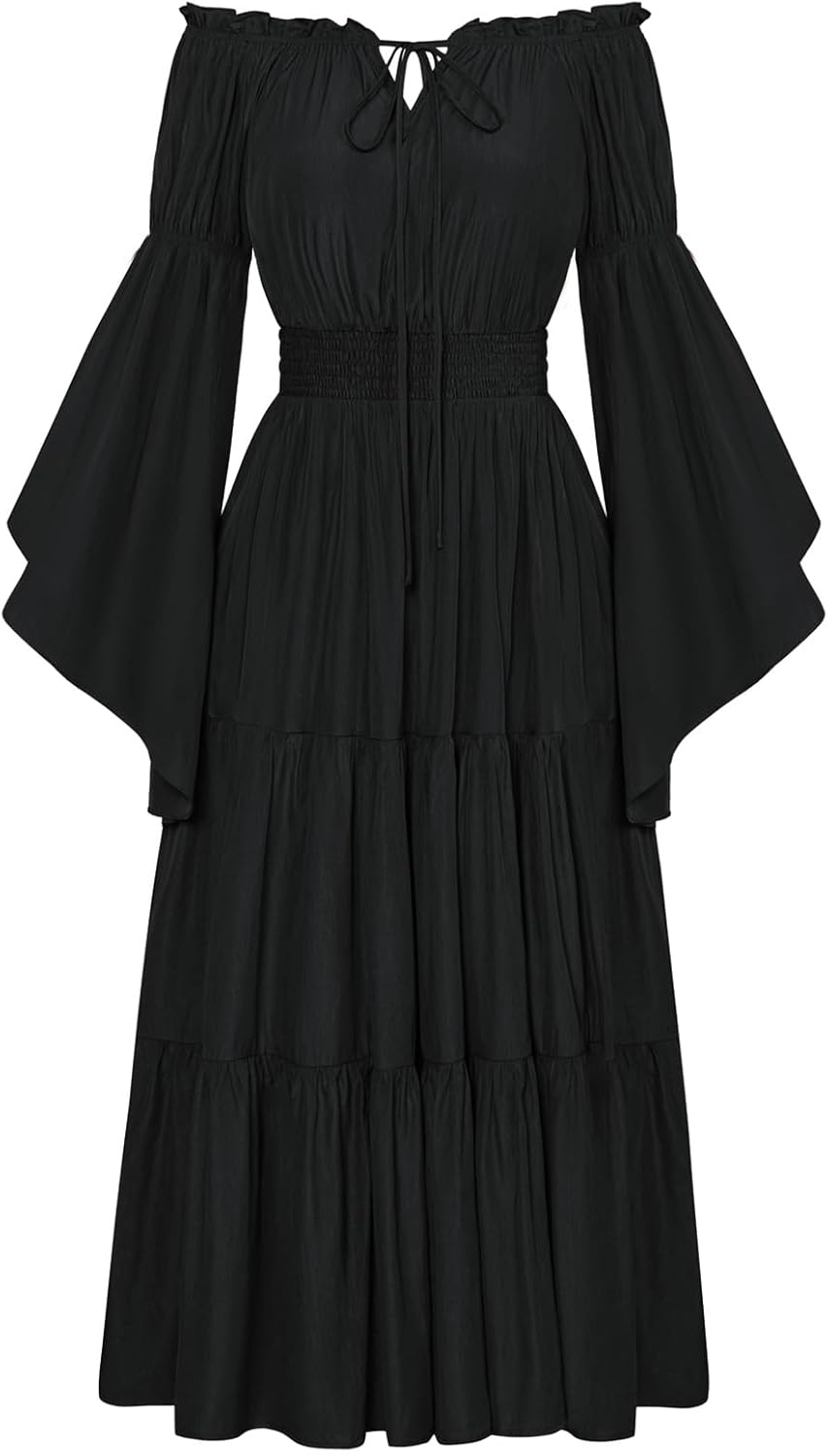 Scarlet Darkness Renaissance Costume Off Shoulder Maxi Dress
