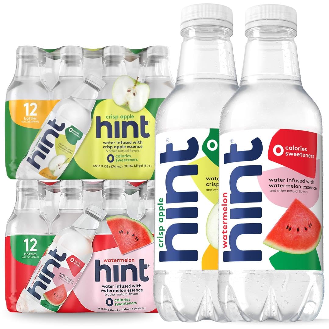 Hint Bottled Water - Crisp Apple and Watermelon Flavor Pack