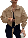 Womens Cropped Bomber Jacket 2025 - Lightweight Utility Anorak