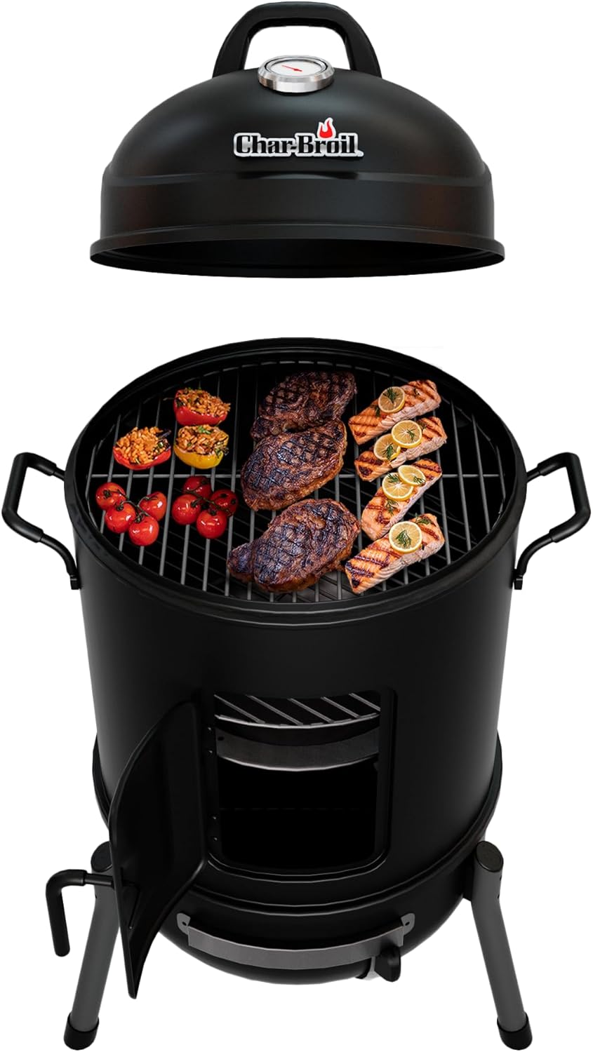 Char-Broil Bullet Charcoal Smoker 16in for Perfect BBQ Flavor