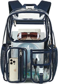 Clear Blue Backpack for School - Heavy Duty See Through 16in TPU