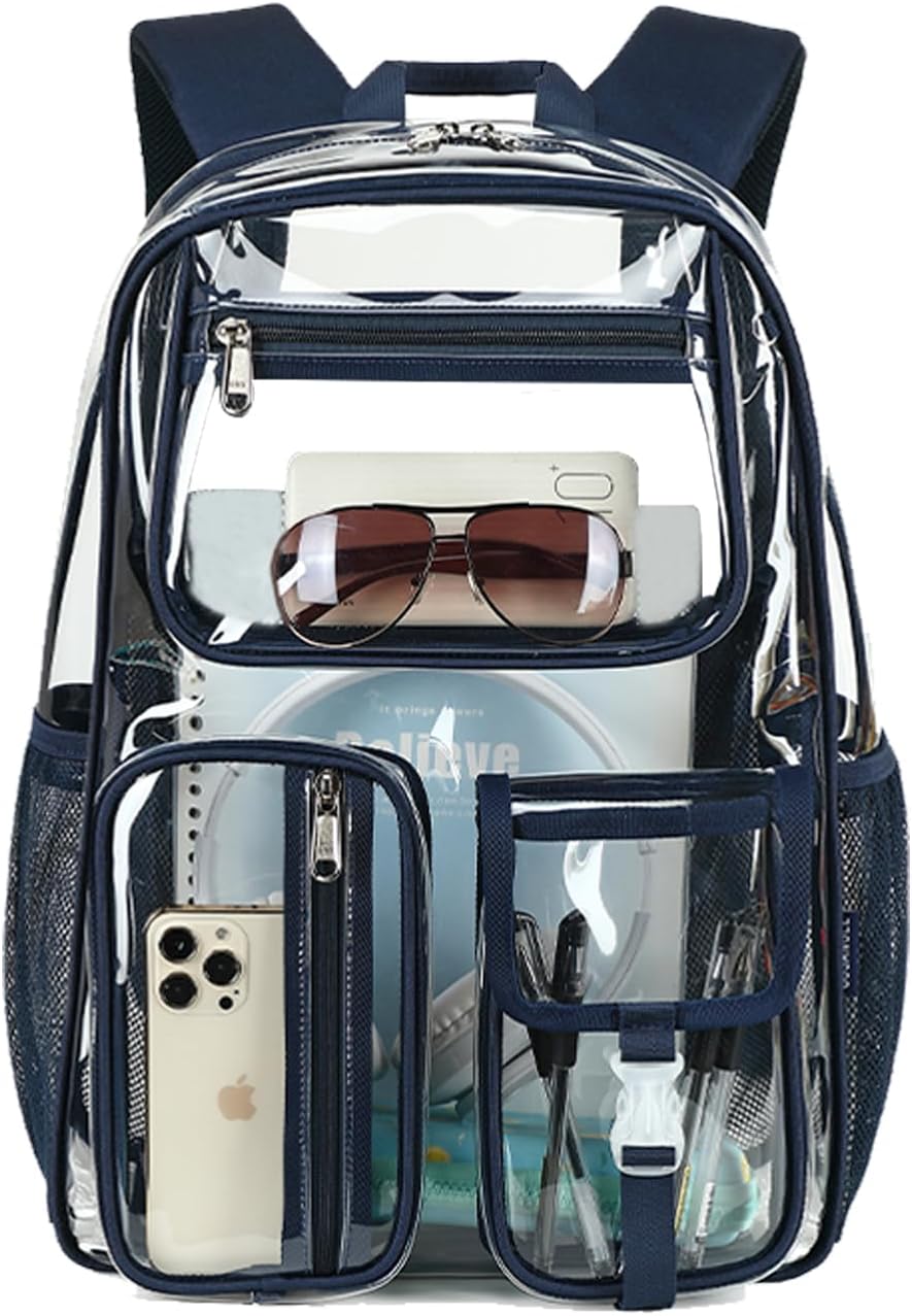 Cusangel Clear Blue Backpack for School and Sports Events